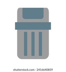 rubbish bin icon vector or logo illustration flat color style 