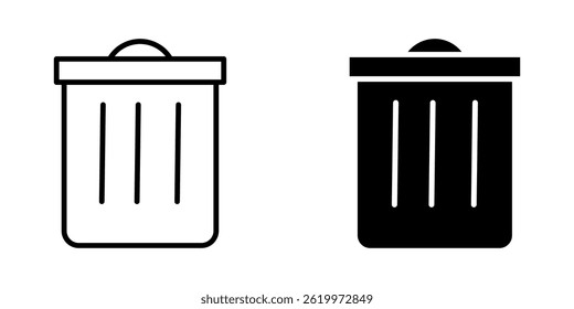 rubbish bin icon white on background
