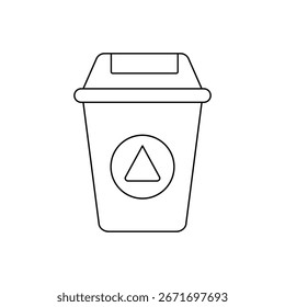 Vector de icono de línea de papelera. letrero de papelera