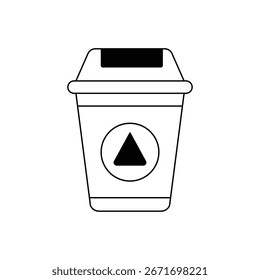 Vector de icono de línea de papelera. letrero de papelera