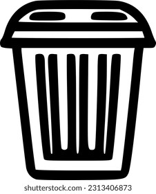 rubbish bin line simple icon, outline vector sign, linear manner pictogram isolate on white. Delete symbol, logo illustration. Editable stroke. pixel perfect vector artwork
