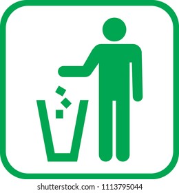 Rubbish bin , littering icon
