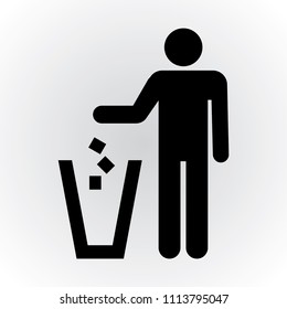 Rubbish bin , littering icon