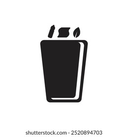 Ilustración de Plantilla de icono de Vector de logotipo de papelera