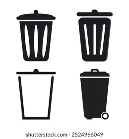 Rubbish Bin Logo Vector Icon Template Illustration