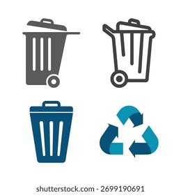 Rubbish Bin Logo Vector Icon Template Illustration