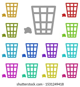 Rubbish Bin multi color icon. Simple glyph, flat vector of universal icons for UI and UX, website or mobile application