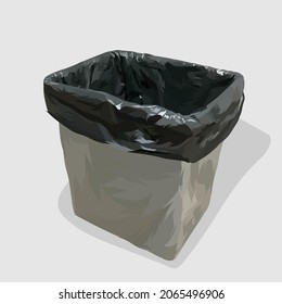 rubbish bin realistic hand drawn vector and illustrations white background