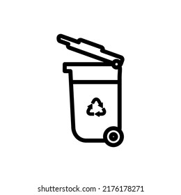 rubbish bin, trash bin icon vector illustration logo template for many purpose. Isolated on white background.