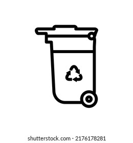 rubbish bin, trash bin icon vector illustration logo template for many purpose. Isolated on white background.