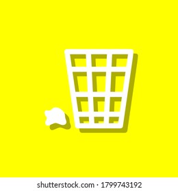 Rubbish Bin white icon with shadow