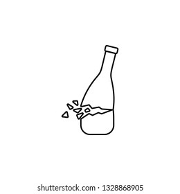 Rubbish, broken bottle icon. Simple thin line, outline vector of universal icons for UI and UX, website or mobile application