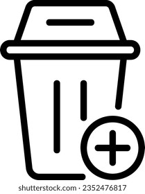 rubbish can line icon illustration vector