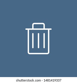 Rubbish can outline vector icon