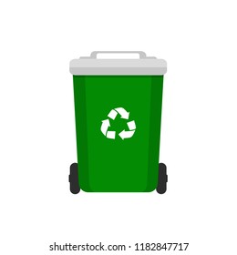 Rubbish Container. rash bin and garbage icons, vector concept
