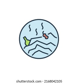 Rubbish Dump colored icon. Garbage sign and Environment Pollution vector concept symbol