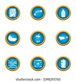 Rubbish heap icons set. Flat set of 9 rubbish heap vector icons for web isolated on white background