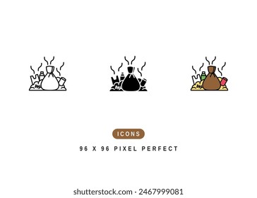 Rubbish Icon. Garbage Trash Bin Pictogram Graphic Illustration. Isolated Simple Line Icon For Infographic, App and Web Button.