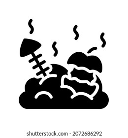 Rubbish Icon, Glyph style icon vector illustration, Suitable for website, mobile app, print, presentation, infographic and any other project.