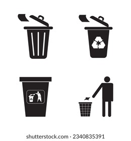 rubbish icon logo vector design template