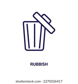 rubbish icon from user interface collection. Thin linear rubbish, waste, garbage outline icon isolated on white background. Line vector rubbish sign, symbol for web and mobile