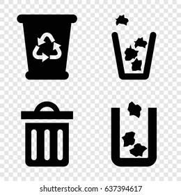 Rubbish icons set. set of 4 rubbish filled icons such as trash bin, recycle bin