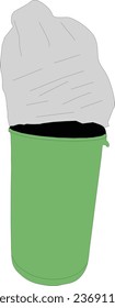 rubbish piled up in a green container