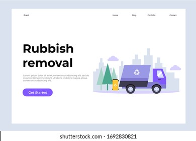 Rubbish removal concept illustration concept for web landing page template, banner, and presentation