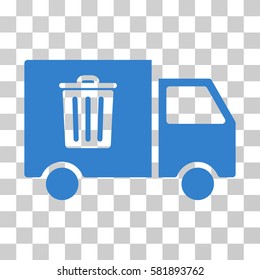 Rubbish Transport Van vector icon. Illustration style is a flat iconic cobalt symbol on a transparent background. svg