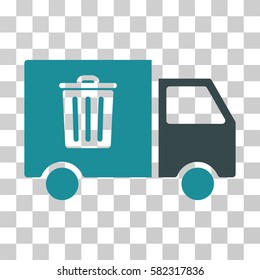 Rubbish Transport Van vector icon. Illustration style is a flat iconic bicolor soft blue symbol on a transparent background.