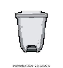rubbish trash bin garbage game pixel art retro vector. bit rubbish trash bin garbage. old vintage illustration
