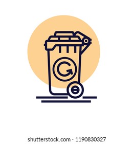 
Rubbish, trash box, repeat derivatives bin, recycling box vector icon