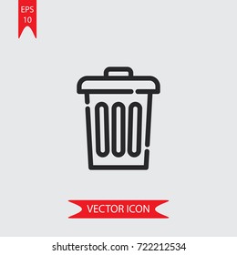Rubbish vector icon, illustration symbol