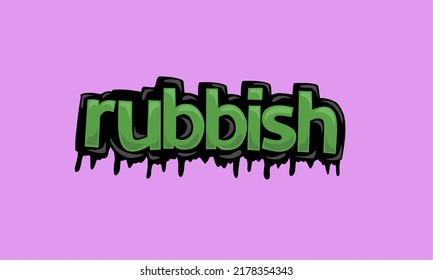 RUBBISH writing vector design on pink background