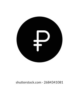 rubel money currency solid icon vector design good for web or mobile app