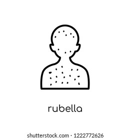 Rubella icon. Trendy modern flat linear vector Rubella icon on white background from thin line Diseases collection, editable outline stroke vector illustration