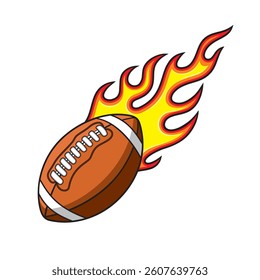 rubgy ball with flames vector illustration design