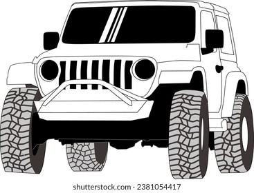 Rubicon lineart vector black and white