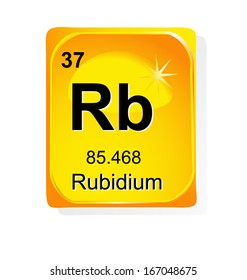 Rubidium chemical element with atomic number, symbol and weight