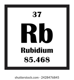 Diseño de ilustración vectorial de icono de elemento químico de rubidio
