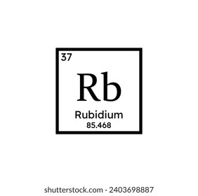 Rubidium chemical symbol icon. Periodic table. Vector illustration.