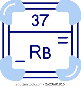 Design de ícone de vetor de linha de rubídio