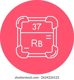 Design de ícone de vetor de linha de rubídio