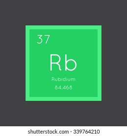 Rubidium simple style tile icon. Chemical element of periodic table. Vector illustration EPS8