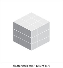 Rubik cube 3d puzzle  vector