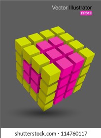 Rubik Cube 3D Vector, Can Use For Business Concept, Education , Brochure Object.