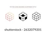 Rubik Cube icon design with white background stock illustration