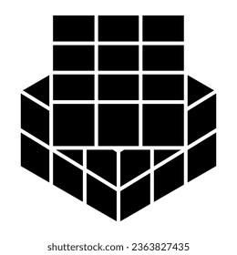 Rubik cube solid icon, kid toys concept, toy cube sign on white background, cube puzzle icon in glyph style for mobile concept and web design. Vector graphics