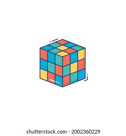 Icono De Rubik Aislado En Fondo Blanco