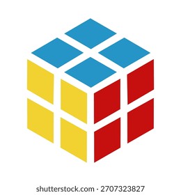 Ícone do cubo de Rubik. Imagem vetorial